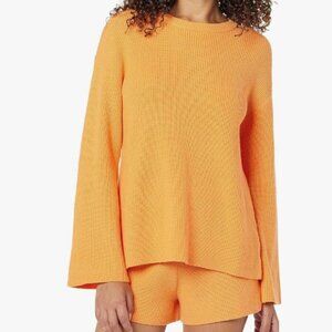 The Drop Women's Alice Crew-Neck Back-Slit Ribbed Pullover Sweater Small NWT